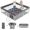 thumbnail image 1 of babyeap Foldable Baby Playpen,Playpens for Babies and Toddlers with Storage Bag,Indoor & Outdoor Baby Fence Play Pen Area,Dark Gray, 1 of 7