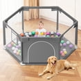 thumbnail image 1 of babyeap 50 Inch Baby Playpen,Fence Baby Play Yard for Indoors Outdoors,Hexagonal Toddler Playpen,Dark Gray, 1 of 7