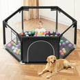 thumbnail image 1 of babyeap 50 Inch Baby Playpen,Fence Baby Play Yard for Indoors Outdoors,Hexagonal Toddler Playpen,Black, 1 of 7