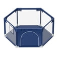 thumbnail image 1 of babyeap 50 Inch Baby Playpen,Hexagonal Toddler Playpen,Navy Blue, 1 of 8