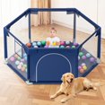 thumbnail image 1 of babyeap 50 Inch Baby Playpen,Hexagonal Toddler Playpen,Navy Blue, 1 of 7