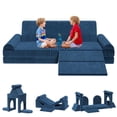thumbnail image 1 of babyeap Kids Couch Sofa,11PCS Modular Sectional Sofa,Convertible Customizable Kids Play Couch,Floor Sofa Toddler Couch for Playroom Bedroom,Gift for Kids,Navy Blue, 1 of 7