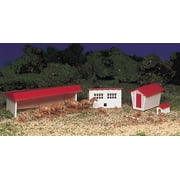 Bachmann - Plasticville Classic Kit - Farm Buildings w/Animals - HO