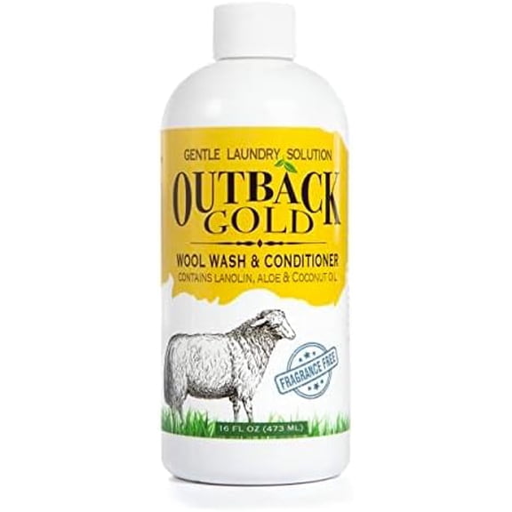 back Gold Wool Wash, 16 Oz, HE Compatible, Plant Based, Unscented, Fragrance Free, Neutral pH Laundry Detergent for Wool, Cashmere, Silk, Sheepskin, Baby Items, Mild and Enzyme Free, Made in USA