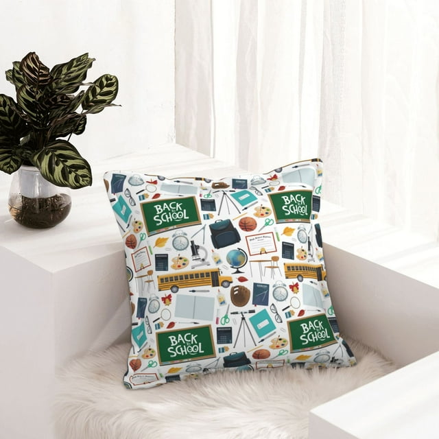 back to school A Leather Throw Pillow Covers, Pillow Covers 20x20