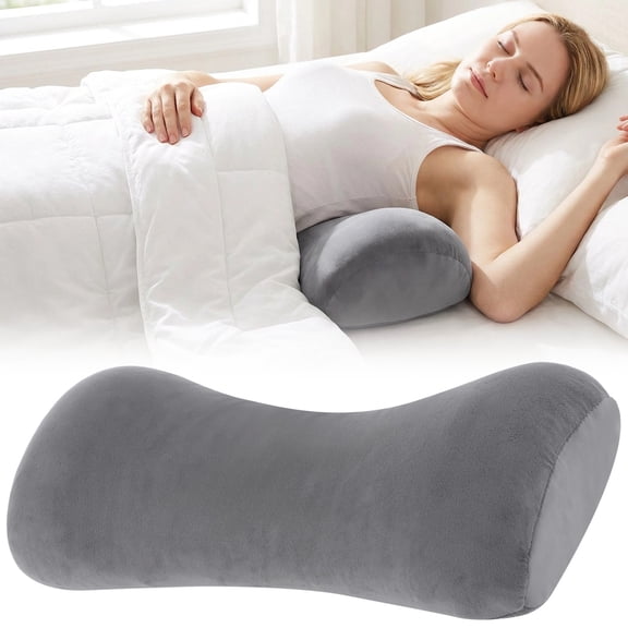 Lumbar Support Pillow for Bed, 19.7 x 7.9 x 3.9 in Ergonomic Sleeping Pillow, Wraparound Lower Back Cushion for Back Pain Relief, Ideal for Side Sleepers, Office Workers & Drivers