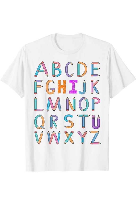 back to school Kindergarten Alphabet ABC Teacher Women kids T-Shirt