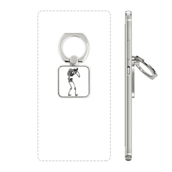backside human skeleton sketch square cell ph stand holder bracket universal support