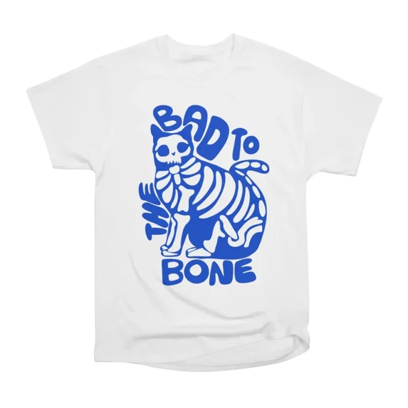 bad to the bone skeleton cat T-Shirt Tee Gift For Him Merch For Her ...