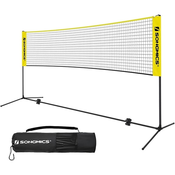 Badminton Net Set Portable Sports Set for Badminton Tennis Kids Volleyball Pickleball Easy Setup Nylon Net with Poles for Indoor Outdoor Court,16.5FT