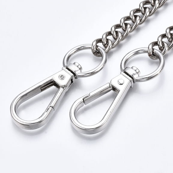 bag Chains Straps Iron Curb Link Chains with Alloy Swivel Clasps for bag Replacement Accessories Platinum 1200x7.5mm
