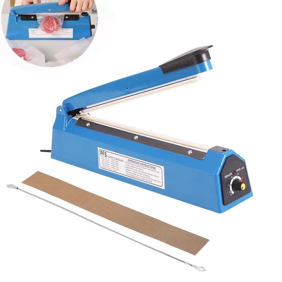 bag sealer For Plastic Bags And Snacks, heat sealer, Manual Impulse sealer machine, 8 Inch Blue