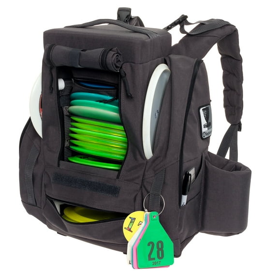 baglane 25 disc capacity disc golf frisbee backpack bag w/ built-in seat