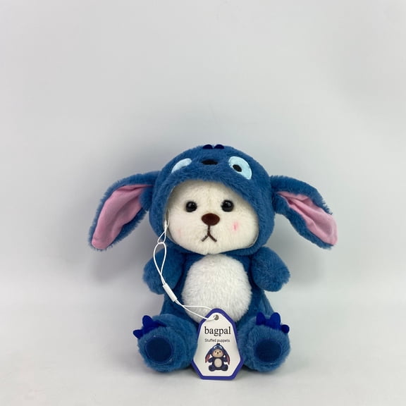 bagpal Baby toys Stuffed puppets,Cartoon Plush Cross-Dressing Teddy Bear Plush Toy, Cute Teddy Bear with Removable Stitchhat (Blue StitchBear, 11 inch / 0.5 lb)