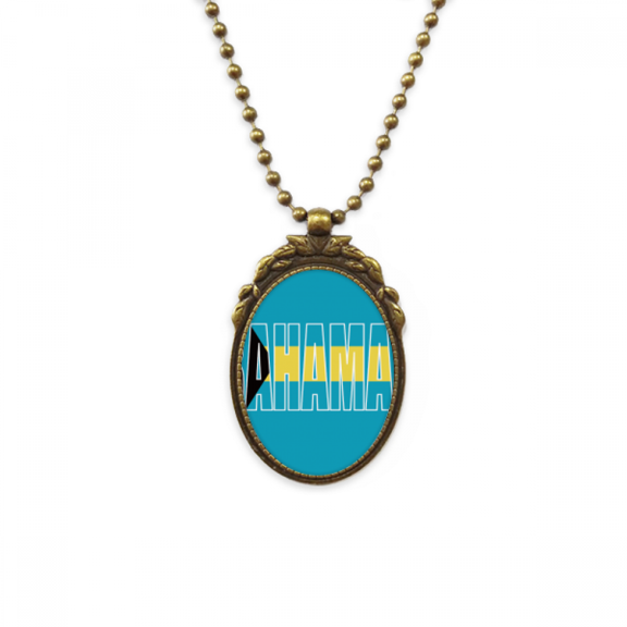 bahamas country flag name antique necklace vintage bead pendant keychain