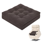 baibu Recliner Cushion 20-Inch Extra Large Seat Cushion Tufted Memory Foam Dual-layer Design Chair Cushion for Recliner Armchair Couch, Brown
