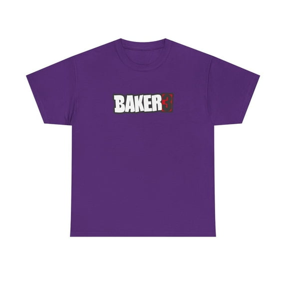 baker 3 three skateboards Vintage Logo video Classic Skate TShirt Print - Purple / XL