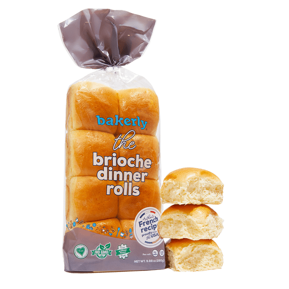 Bakerly Brioche Dinner Rolls, 32 Count (4 Packs)