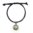 thumbnail image 1 of baku azerbaijan national emblem bracelet leather wristband black jewelry, 1 of 4