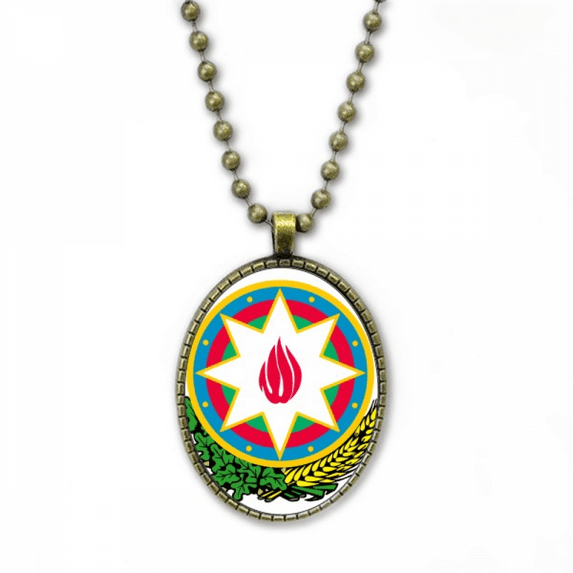 baku azerbaijan national emblem necklace vintage chain bead pendant jewelry collection
