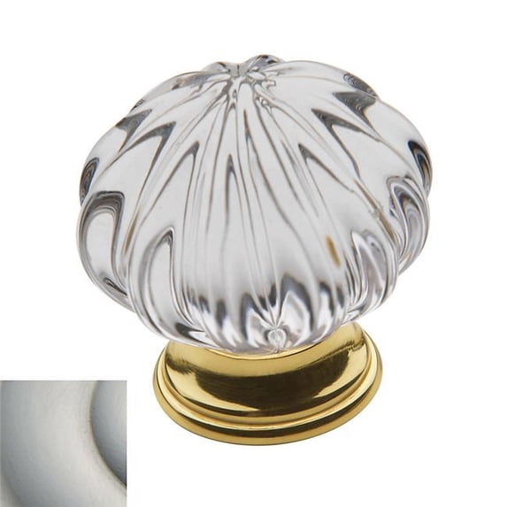 baldwin 4328150 1.75 in. dia. crystal cabinet knob, satin nickel
