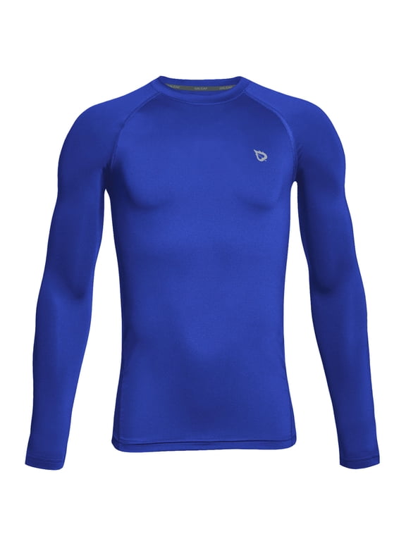 Boys Compression Shirt Long Sleeve Undershirts Royal Blue L