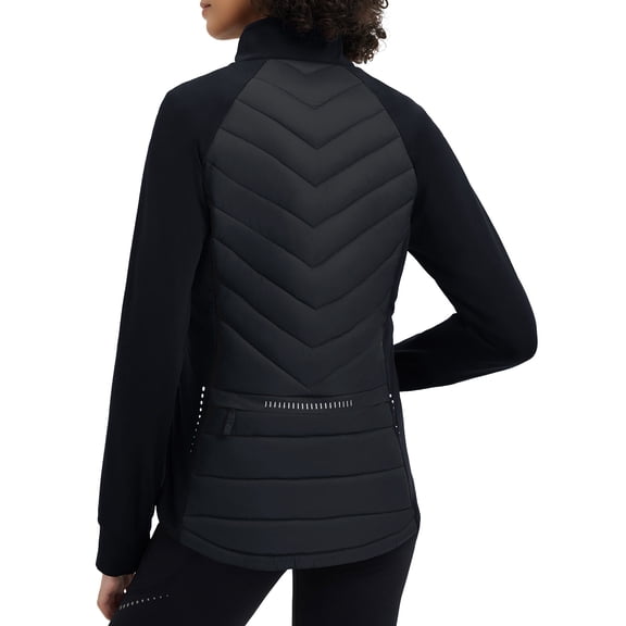 baleaf Women's Cycling Puffer Jacket Winter Warm Lightweight Insulated Hiking Jackets Zip Pockets Running Skiing Black XL