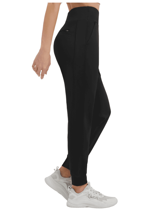 Women's Fleece Lined Joggers Winter Thermal Pants Black M