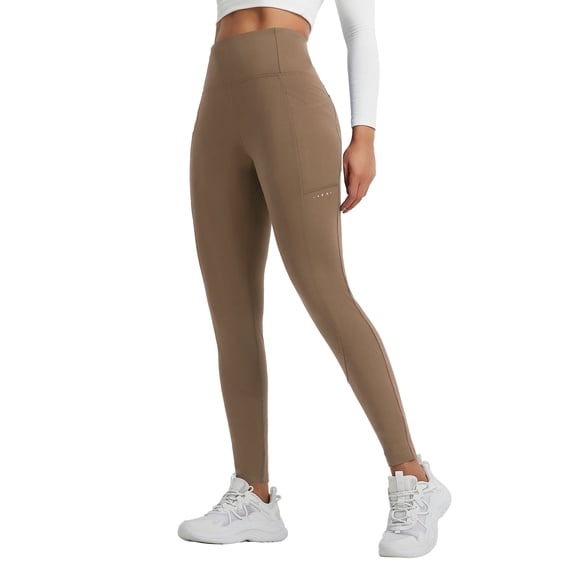 baleaf Women's Fleece Lined Leggings Thermal Tights Brown XL