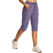 baleaf Womens Hiking Shorts Quick Dry Lightweight Capris Dark Purple XL