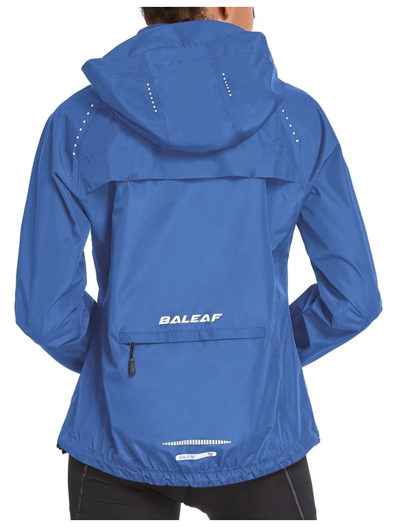 Women's Rain Jackets Running Waterproof Windbreaker with Hood Packable Light Rain Coat Reflective Cycling Golf Hiking Gear Dark Blue S