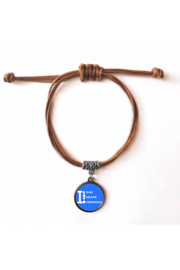 bali island indsia bracelet leather hide wristband brown jewelry