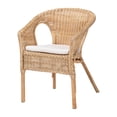 thumbnail image 1 of bali & pari Abbey Modern Bohemian Natural Rattan Dining Chair, 1 of 6