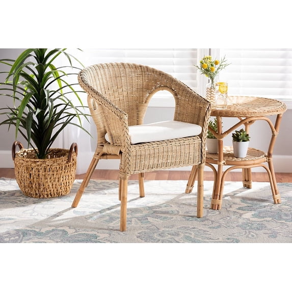 bali & pari Abbey Rattan BOHO Dining Chair, Natural Brown