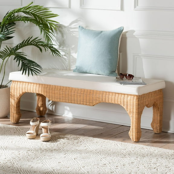 bali & pari Abena Boho Bench, Light Honey