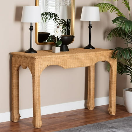 bali & pari Abena Boho Console Table, 52"W, Light Honey