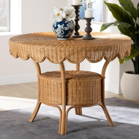 bali & pari Abena Boho Dining Table, Light Honey