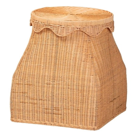 bali & pari Ada Natural Rattan Laundry Hamper - Handwoven Wicker Storage Basket
