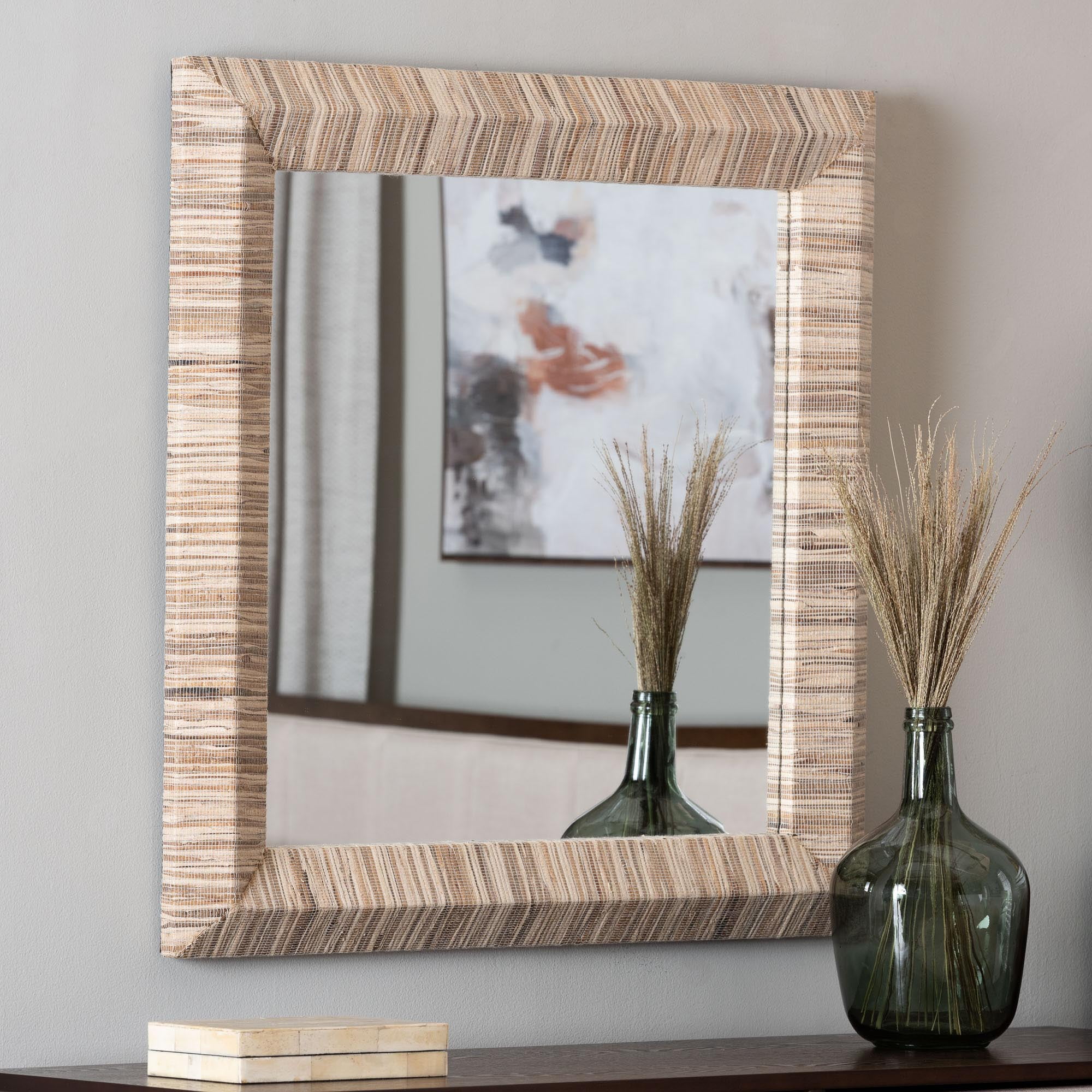 bali & pari Adino Boho Mirror, Rectangle, Natural