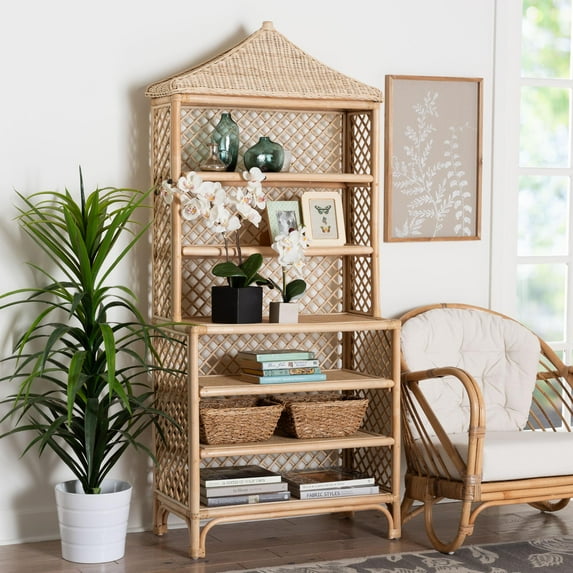 bali & pari Adonis Boho Display Shelf, Light Honey