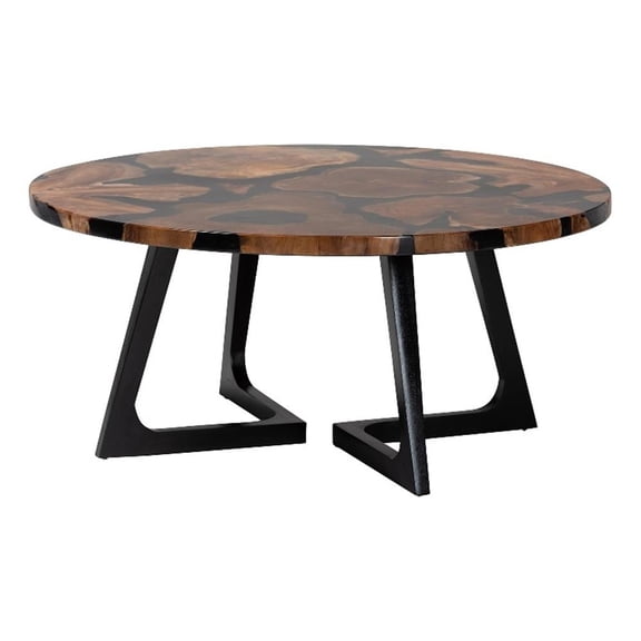 bali & pari Agata Wood and Epoxy Resin Coffee Table - Handcrafted Accent Table