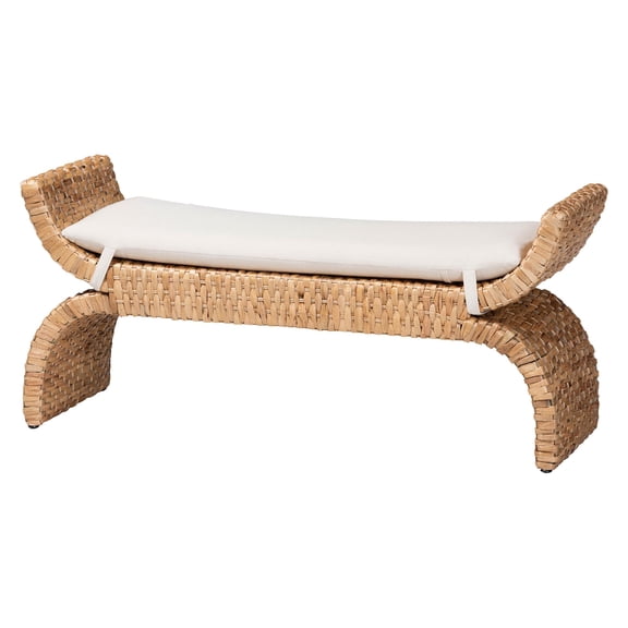 bali & pari Agave Boho Accent Bench, Natural Brown