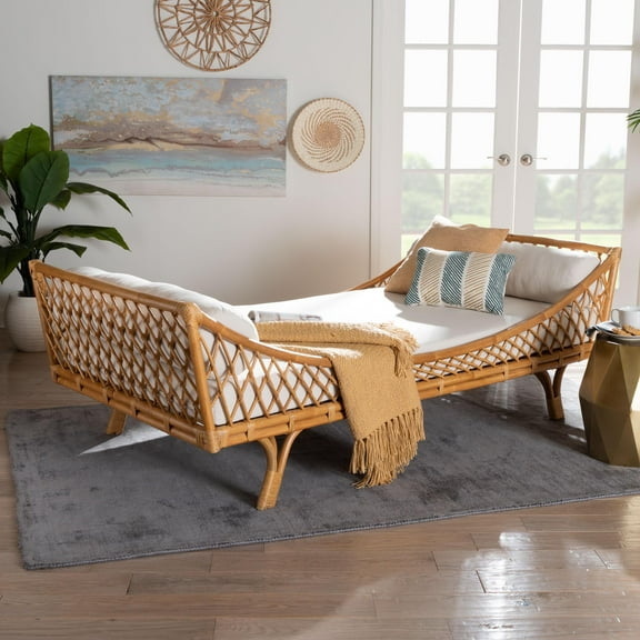 bali & pari Akemi Coastal Daybed, 83"W, Light Honey