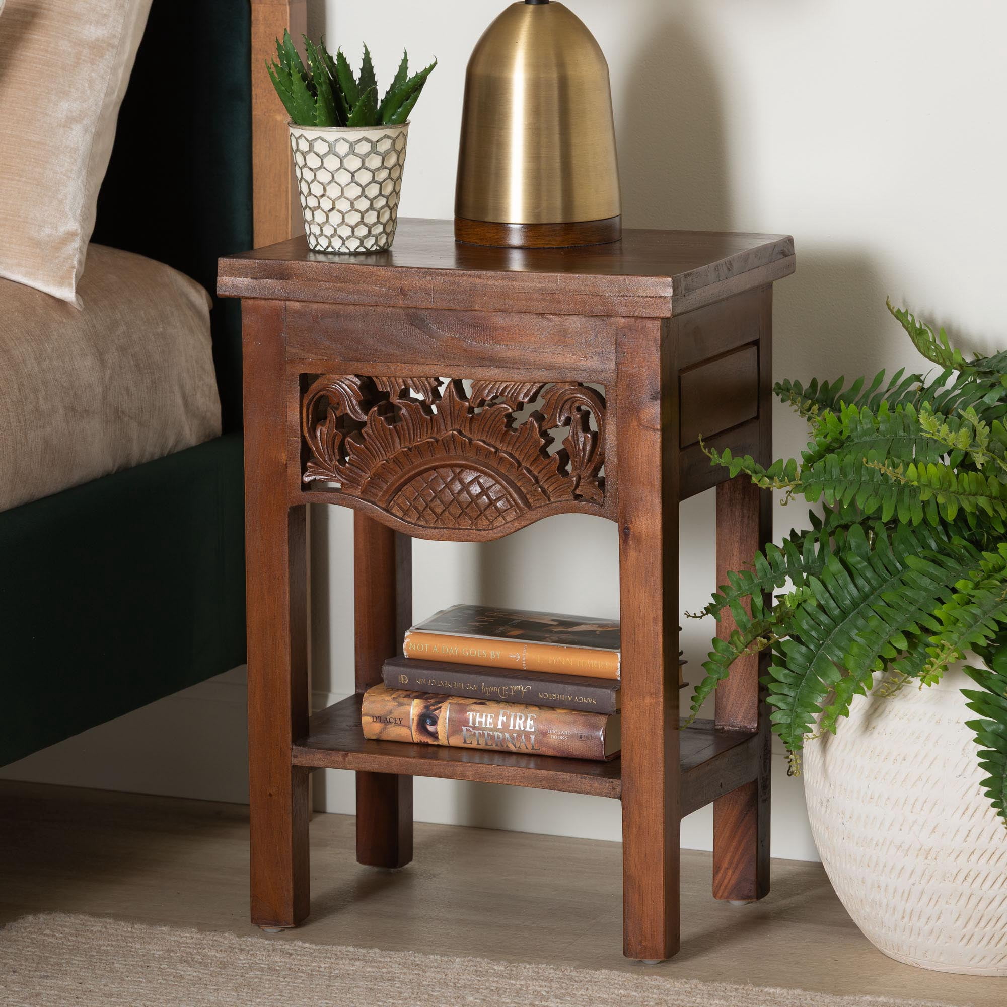 bali & pari Alexandra Classic Nightstand, Light Brown