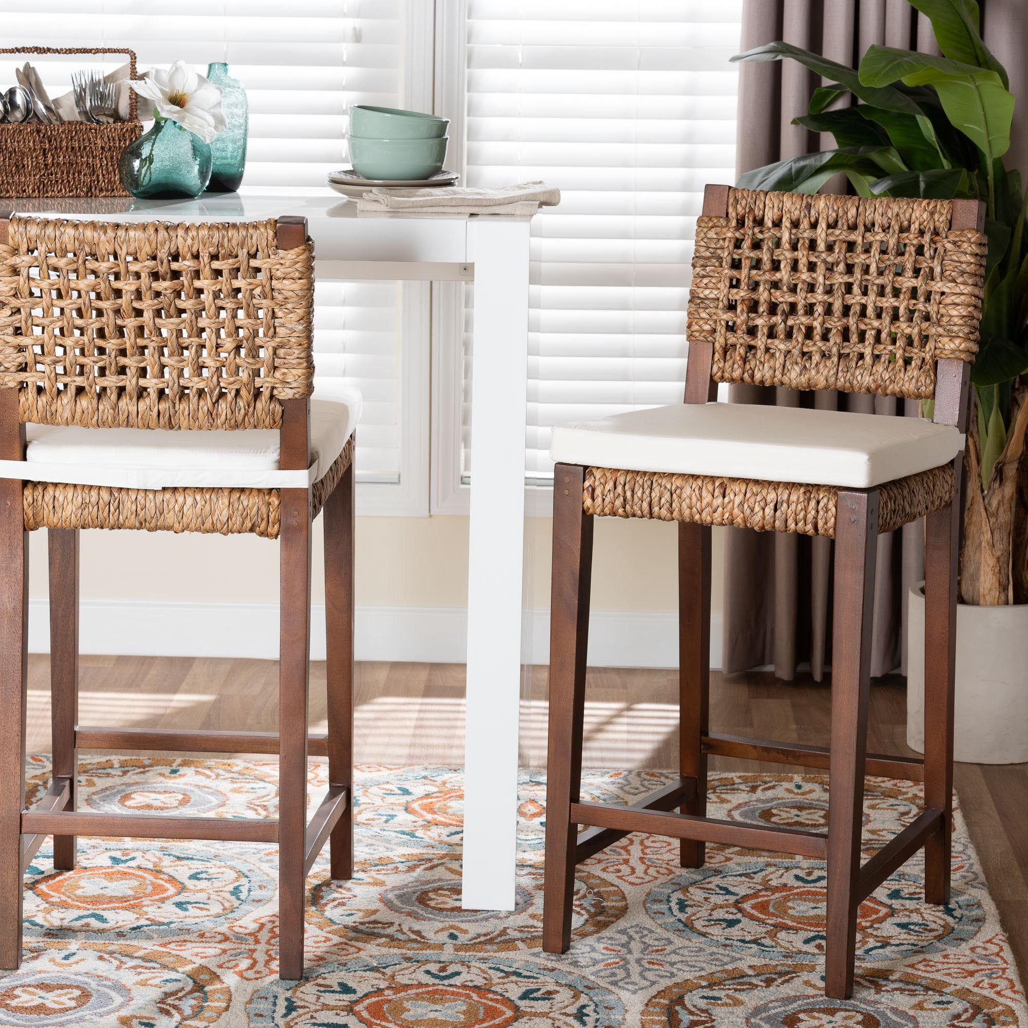 bali & pari Alise Boho Bar Stool, 28"H, Natural