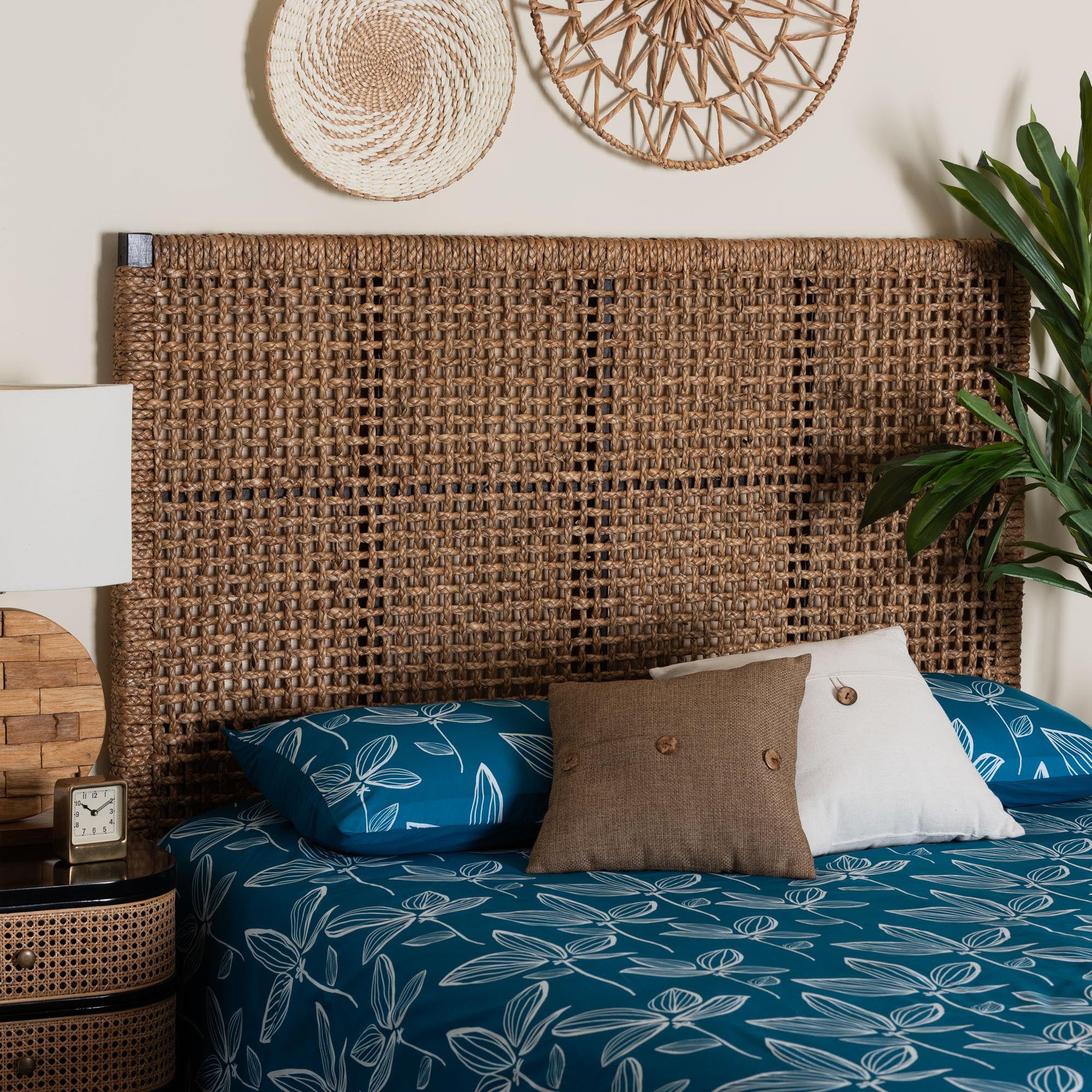 bali & pari Alise Boho Headboard, King, Dark Brown