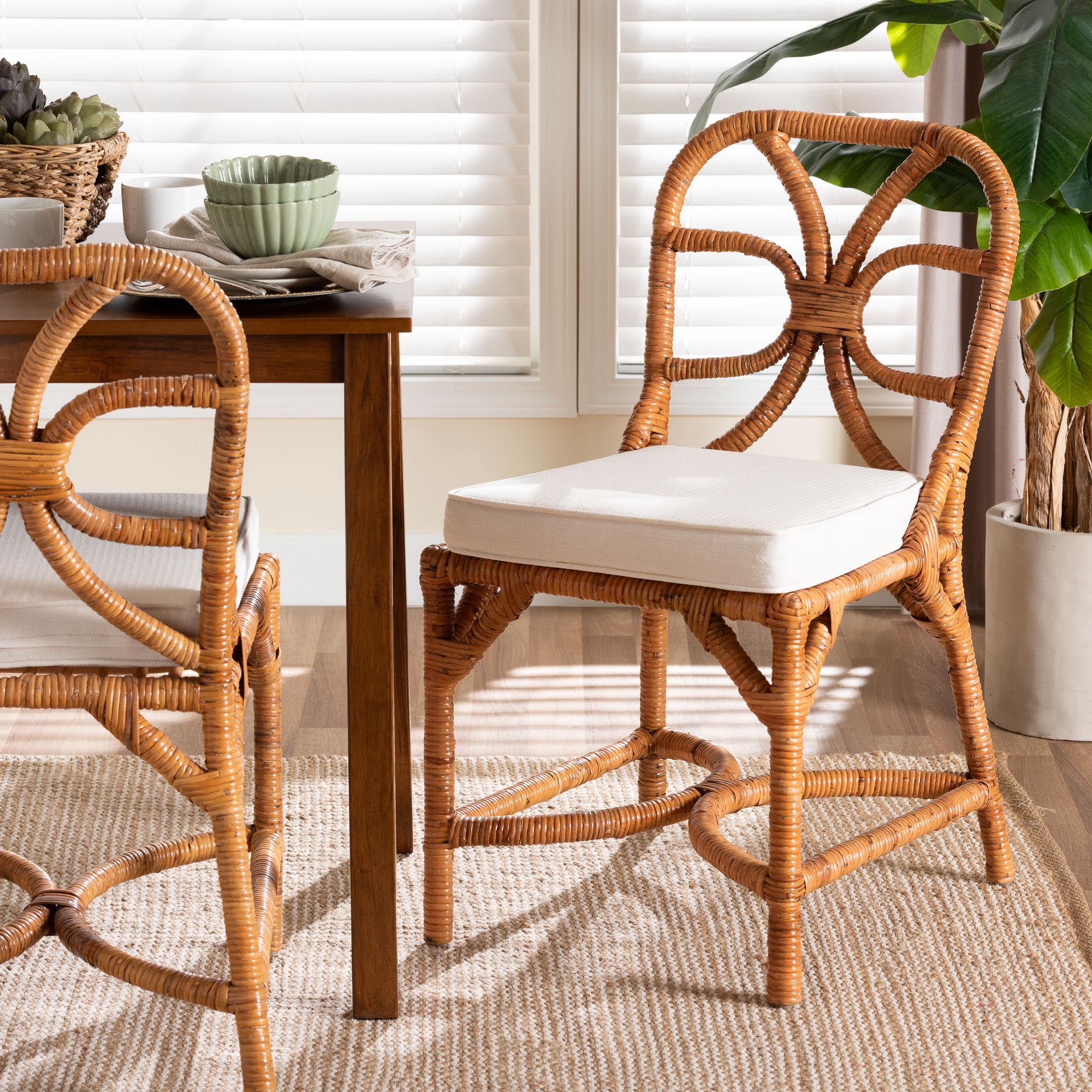 bali & pari Alondra Boho Dining Chair, Light Honey
