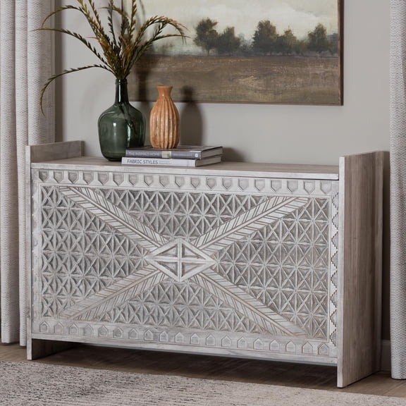 bali & pari Amado Modern Storage Chest, White Wash