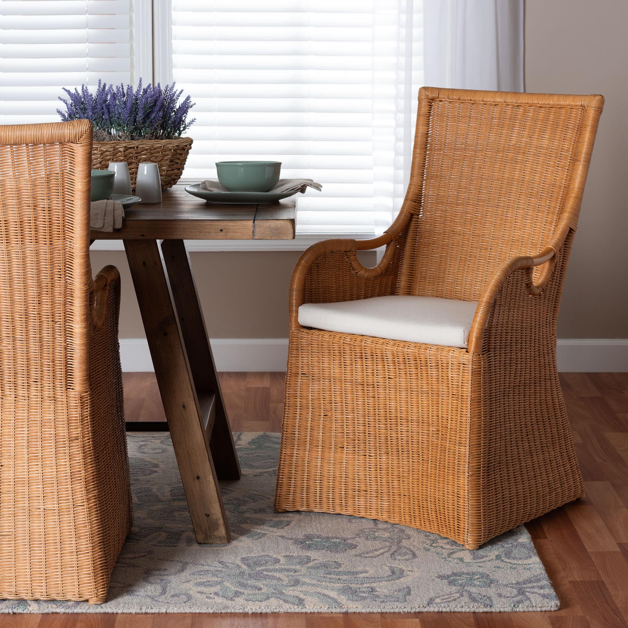 bali & pari Amsterdam Boho Dining Chair, Light Honey