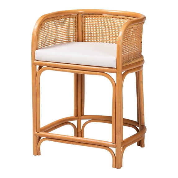 bali & pari Aria Rattan Counter Stool - Handwoven Cane Counter Height Seating